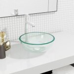 Lavabo vasque pour salle de bain moderne, lave main verre tremp� 30x12 cm transparent vidaxl