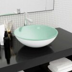 Vidaxl ? vasque � poser en verre tremp� 42x14 cm ? finition blanche ? installation au - dessus du comptoir ...