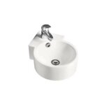 Rue du bain - lave main d'angle rond - c�ramique blanc - 43 x 31 cm - style