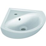 Porcher - lave - main d'angle ulysse perc 1 trou central avec trop plein 34x34x44cm porcelaine vitrifie ...
