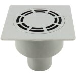 Lazer - siphon de sol laiton chrom solusec 120x120 mm - sortie verticale