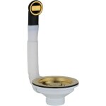 Bonde � panier universelle pour �vier de cuisine � 114 mm avec trop - plein pvd or bross� l. b. plast ...