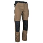Lebeurre - pantalon renforc� aux genoux ch�taigne / gris sombre lma - couleur ch�taigne / gris sombre ...