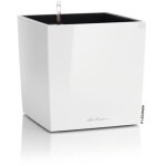 Pot de fleur lechuza cube premium 40 - kit complet, blanc brillant