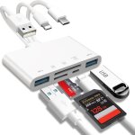 Lecteur de carte m�moire 5 en 1, adaptateur usb otg et lecteur de carte sd pour i - phone / i - pad, ...
