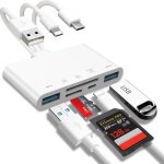 Lecteur de carte m�moire 5 en 1, adaptateur usb otg et lecteur de carte sd pour i - phone / i - pad, ...