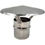 Led leds - chapeau de chemine'e inox aile 130 mm 13 cm chemine'e poeles raccordement male