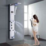Led colonne de douche hydromassage colonne douche en acier inox lcd affichage temprature d'eau contrle ...