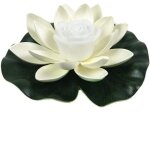 Led flottant lotus lumi�re, artificielle n�nuphar flottant lotus, �tanche led jardin piscine lumi�re ...
