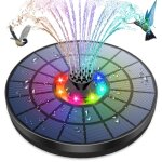 Led fontaine solaire ext�rieur 5. 5w avec lumi�res color�es led et batterie et 7 buses pompe solaire ...