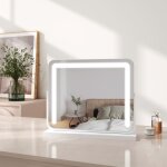 Emke - led hollywood miroir de maquillage avec interrupteur tactile dimmable 3 couleurs claires rotatif ...