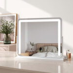 Emke - led hollywood miroir de maquillage avec interrupteur tactile dimmable 3 couleurs claires rotatif ...