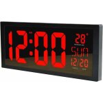 Led horloge murale num�rique, grande muet r�veil avec temps calendrier date et temp�rature affichage ...