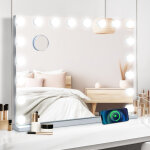Led miroir de maquillage 80x60cm 18 lumires hollywood avec ecran tactile & loupe de grossissant 10x ...
