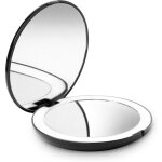 Ersandy - led miroir de poche lumineux, grossissant 1x / 10x - grand miroir  main de maquillage avec ...