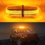 Led orange lampe stroboscopique feux de pntration 240 led flash clignotant magntique avec 7 modes ...