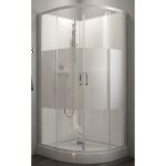 Cabine de douche 1 / 4 de rond  portes coulissantes izibox 2 avec parois en vitrage srigraphi - 90 ...