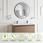 Ledimex - miroir de salle de bains lumineux avec clairage intgr tri led frontal - double sensor on ...