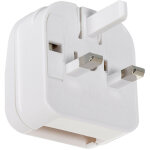 Adaptateur prise type c tte plate avec cble droit  prise type g (uk) blanc