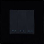Interrupteur triple avec cadre pc modern noir Interrupteur triple avec cadre pc modern noir