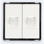 Prise internet rj45 cat 6 + rj11 t�l�phone modern blanc