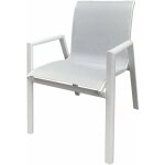 Gdlc - l�gant fauteuil en aluminium blanc �l�gant et jardin ext�rieur textilene alu blanc