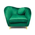 Meubler design - legend fauteuil velours pieds mtal or - vert, velours, mtal, style art dco, 96 x ...
