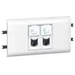 Legrand 078673 prise legrand mosaic avec plaque + support pour dlp cv 65 - 2xrj45 cat. 5e ftp - blanc ...