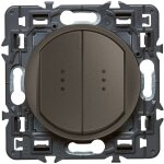 Legrand 099524 double interrupteur ou va - et - vient lumineux (voyant fourni)cliane soft graphite