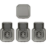Legrand - lot de 1 va - et - vient + 3 prises de courant plexo complet saillie - gris Legrand - lot de 1 va - et - vient + 3 prises de courant plexo complet saillie - gris