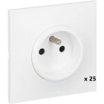 Lot de 25 prises de courant neptune - blanc - legrand