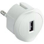 Prise usb 5v 1, 5a maximum avec fiche 2 pôles 10a et encombrement réduit blanche legrand 050680 Prise usb 5v 1, 5a maximum avec fiche 2 pôles 10a et encombrement réduit blanche legrand 050680