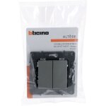 Bticino - double interrupteur ou va - et - vient altge 10a - finition nuage