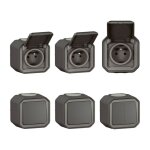 Lot de 3 prises + 2 va - et - vient + commande double plexo saillie - anthracite (069798l)