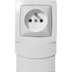Cadre saillie 1 poste avec prise de courant pour moulure 12, 5mm - legrand