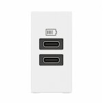 Prise 2 usb type - c mosaic 3a 15w pour boite de sol, bloc bureau et goulotte 1 module blanc legrand ...
