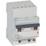 Disjoncteur dx4500 6ka arrive haute bornes auto sortie basse bornes vis tripolaire 400v 10a courbe ...