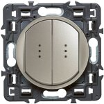 Legrand - double interrupteur t�moin (voyant fourni) c�liane soft 10a titane 099515