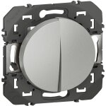 Legrand ? double interrupteur va - et - vient � assembler ? finition aluminium ? bornes automatiques ...