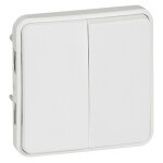 Double interrupteur ou va - et - vient plexo composable ip55 10ax 250v blanc artic antimicrobien (070726) ...