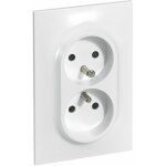 Double prise de courant avec terre neptune - 16a - 1 poste - blanc - legrand