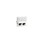 Double prise rj45 catgorie 6 ftp inclines  45 mosaic 2 modules blanc legrand 076506