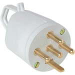 Legrand - fiche de puissance m�le avec terre 20a �tanche avec anneau - 4 broches - gris