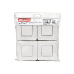 Lot de 4 interrupteurs ou va - et - vient mosaic 10a complet avec plaque - blanc - legrand