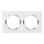 Plaques carr� dooxie 2 postes blanc avec bague chrome