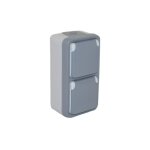 Plexo double prise de courant 2p + t verticale tanche complet gris ip55 - legrand
