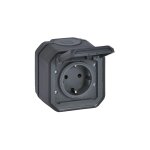 Plexo new 069799l prise murale standard schuko avec couvercle � charni�re, protection anti - contact, ...
