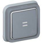 Poussoir no + nf programme plexo complet encastre gris 10a