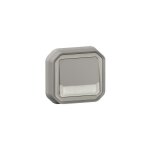 Plexo bouton poussoir porte �tiquette encastr� complet �tanche gris ip55 - 069824l - legrand