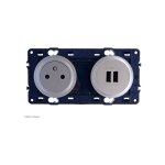 Legrand - prise de courant et chargeur double usb type - a c�liane finition: titane